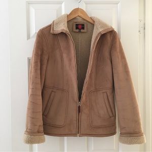 Gallery Faux Suede Jacket Zipper  Machine Washable Size XS But Feels like Small